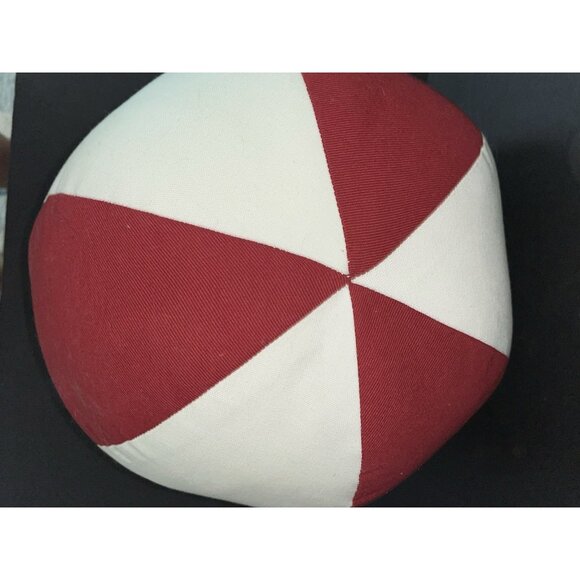 Beach Ball Round Accent Pillow Throw Red White Wilkinsons 12" Round Summer Decor - Picture 3 of 5